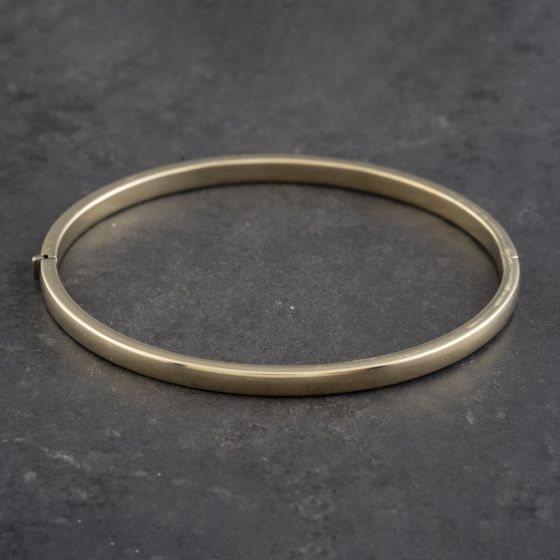 Second Hand 9ct Yellow Gold Oval Standard Torque Bangle 41211291