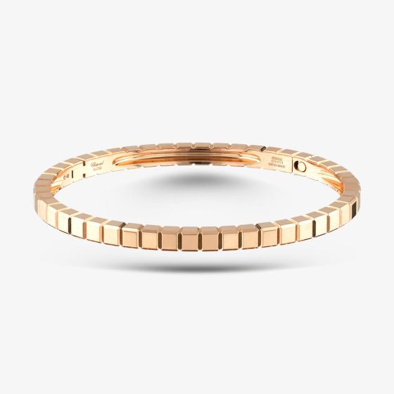 Second Hand 18ct Rose Gold Chopard Ice Cube Medium Hinged Bangle 41211313