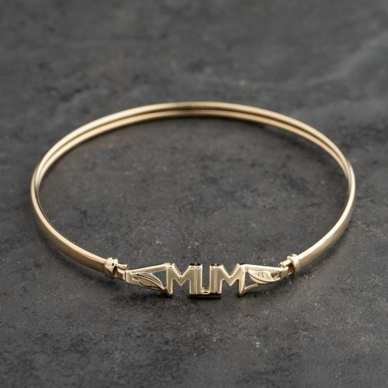 Second Hand 9ct Yellow Gold Mum Simple Bangle 41211399