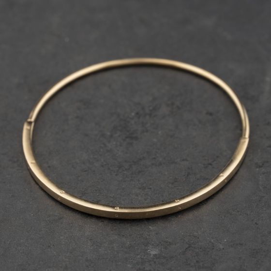 Second Hand Pandora 14ct Yellow Gold Plain Hinged Bangle 41211451