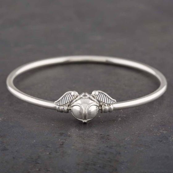Second Hand Pandora Sterling Silver Moments Harry Potter Snitch 19cm Engraved Bangle 41221028