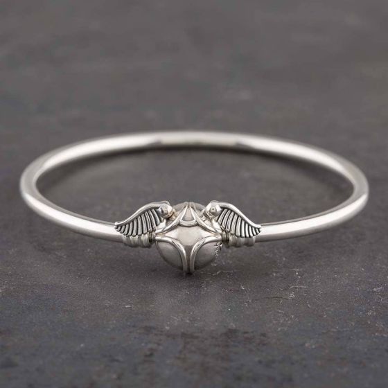 Second Hand Pandora Sterling Silver Moments Harry Potter Snitch 16cm Engraved Bangle 41221029