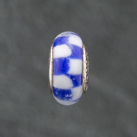 Second Hand Pandora Silver Blue & White Glass Bead Charm 41221173