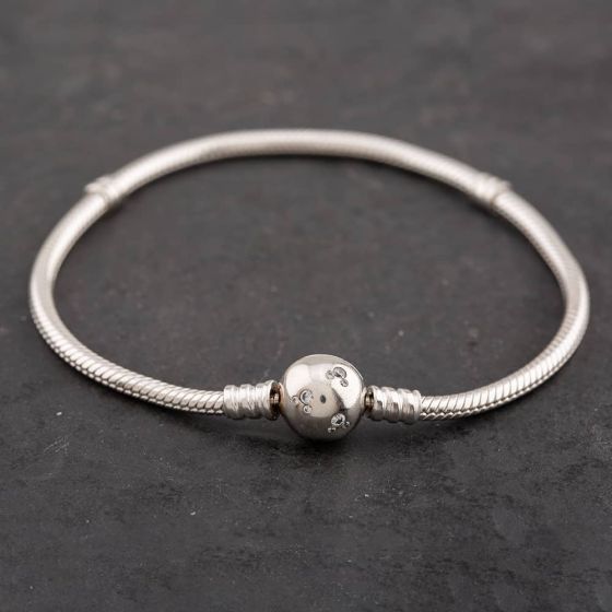 Second Hand Pandora Silver 21cm Snake Charm Bracelet 41221184