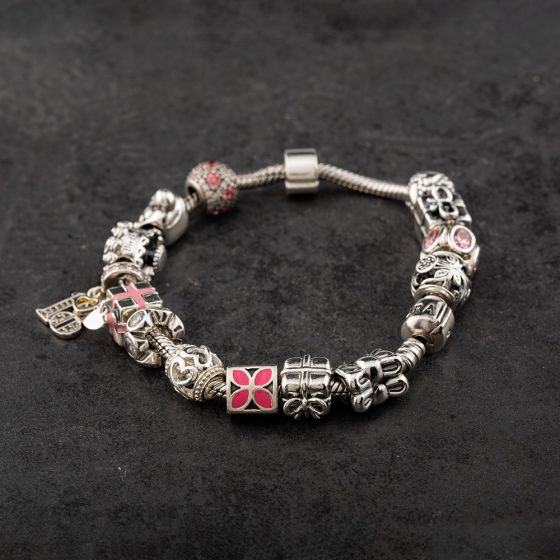 Second Hand Pandora Sterling Silver Full Charm Bracelet 4122122