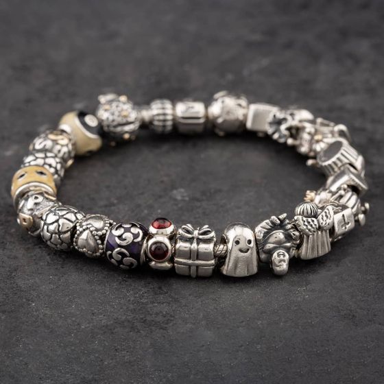 Second Hand Pandora Silver Full 21cm Charm Bracelet 41221252