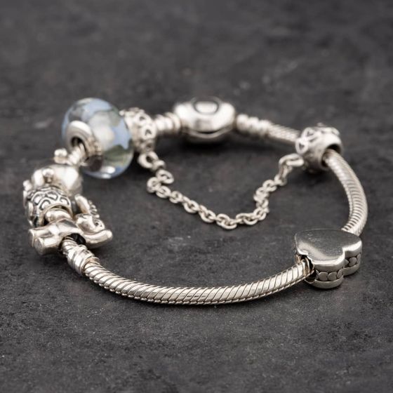 Second Hand Pandora Silver Starter Childs 16cm Charm Bracelet 41221259