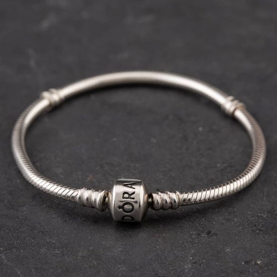 Second Hand Pandora Silver 18cm Snake Charm Bracelet 41221298