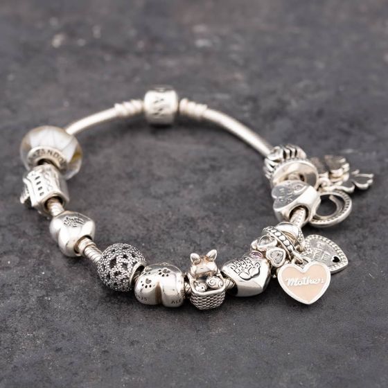 Second Hand Pandora Silver 8 Inch Charm Bracelet 41221349