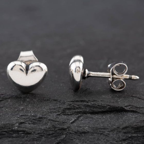 Second Hand Pandora Silver Heart Stud Earrings 41221364