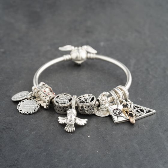 Second Hand Pandora Silver Multi Stone Pandora 9 Assorted Harry Potter Small Charm Bangle 41221385