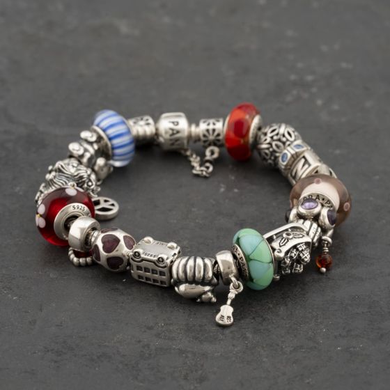 Second Hand Pandora Silver Full Charm Bracelet 41221428