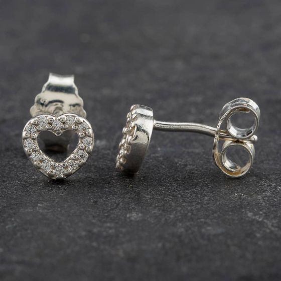Second Hand Pandora Heart Stud Earrings 290528CZ