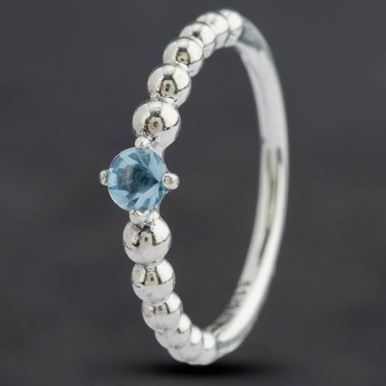 Second Hand Pandora March Birthstone Ring 198867C01-56