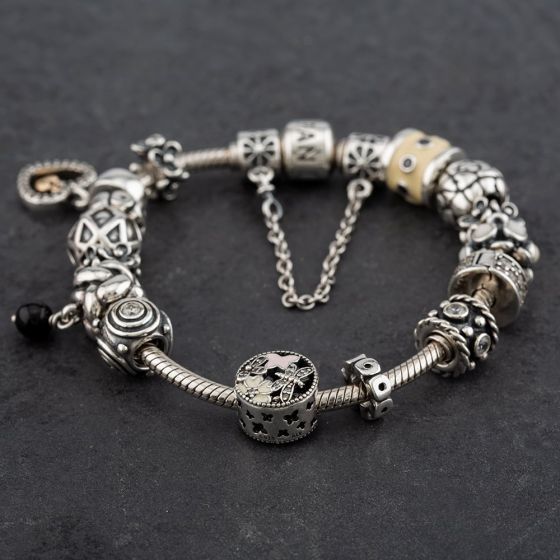 Second Hand Pandora Sterling Silver Assorted Charm Bracelet 4122187