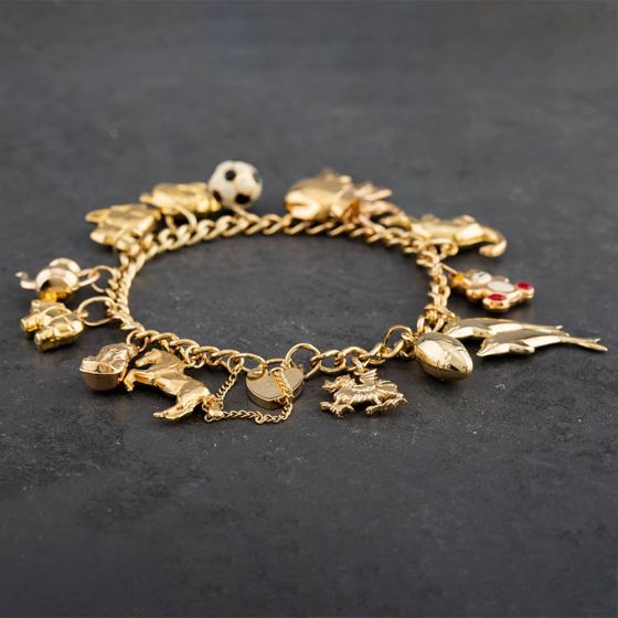 Second Hand 9ct Yellow Gold Charm Bracelet 4123051