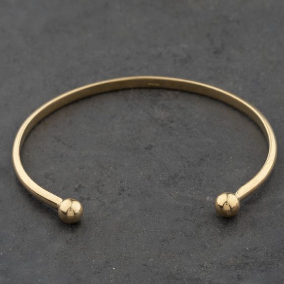 Second Hand 9ct Yellow Gold Plain Small Torque Bangle 41240011