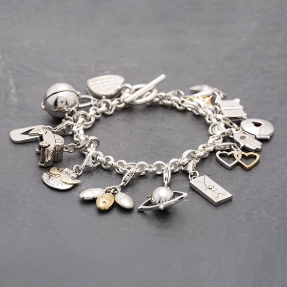 Second Hand Silver Hot Diamonds Charm Bracelet 41251369