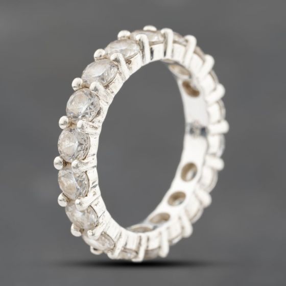 Second Hand Silver Cubic Zirconia Full Eternity Ring 41251567