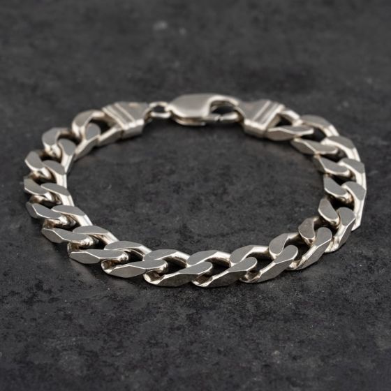 Second Hand Silver 8 Inch Curb Chain Bracelet 41251578