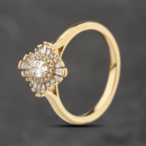 Second Hand Silver 18ct Gold Vermeil 0.52ct Lab Grown Diamond Cluster Ring 41251593