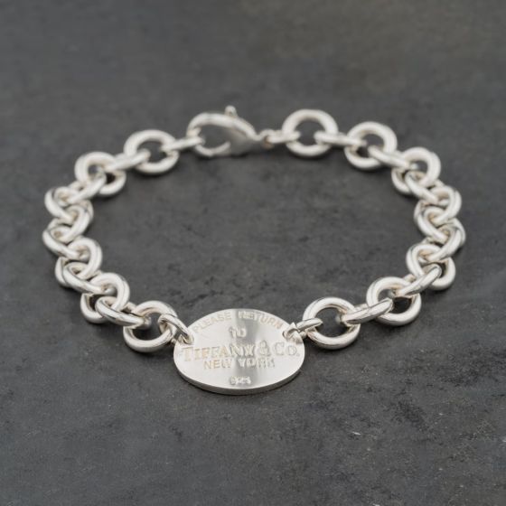 Second Hand Silver 8.5 Inch Identity Bracelet 41251613