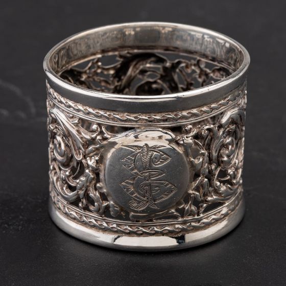 Second Hand Vintage Fancy Patterned Open Work Napkin Ring 4126883