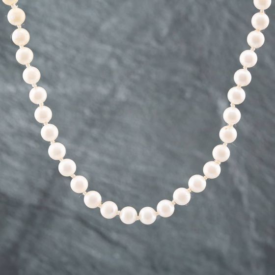 Second Hand Silver Cultured Pearl 18 Inch Necklace 41271005