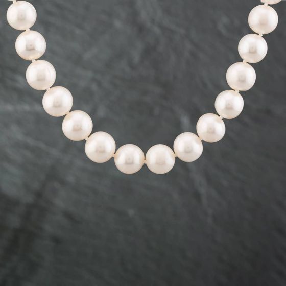 Second Hand 9ct White Gold Cultured Pearl 17 Inch Necklace 41271008