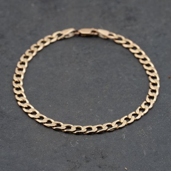 Second Hand 9ct Yellow Gold 7.5 Inch Curb Chain Bracelet 41281393