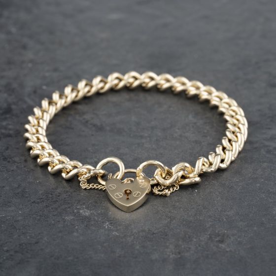 Second Hand 9ct Yellow Gold 7 Inch Curb Chain Bracelet 41281415