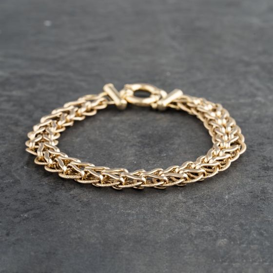 Second Hand 9ct Yellow Gold 7.5 Inch Fancy Chain Bracelet 41281536