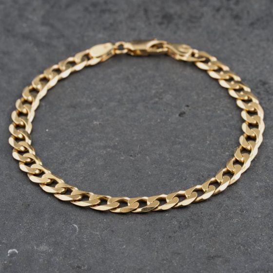 Second Hand 9ct Yellow Gold 7.5 Inch Curb Chain Bracelet 41281601