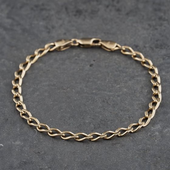 Second Hand 9ct Yellow Gold 7.5 Inch Curb Chain Bracelet 41281603
