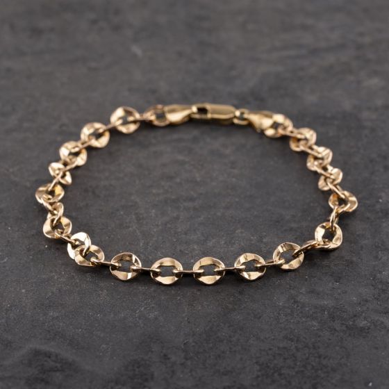 Second Hand 9ct Yellow Gold 7.5 Inch Trace Chain Bracelet 41281665