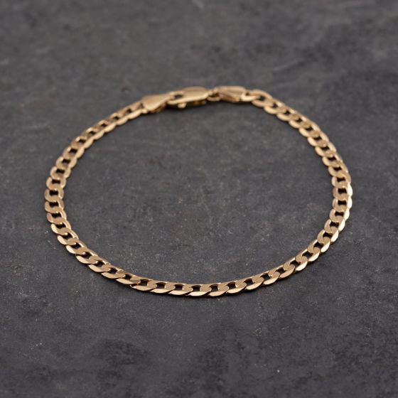 Second Hand 9ct Yellow Gold 7.5 Inch Curb Chain Bracelet 41281667