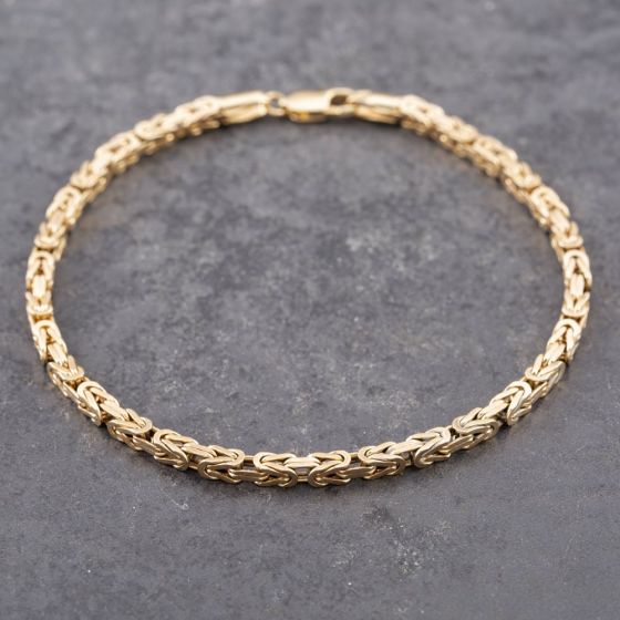 Second Hand 9ct Yellow Gold 7.5 Inch Byzantine Chain Bracelet 41281694