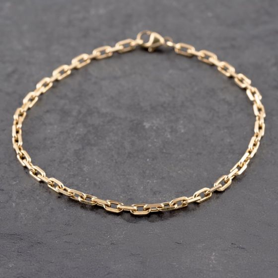 Second Hand 9ct Yellow Gold Filed 7.5 Inch Paper Link Chain Bracelet 41281697