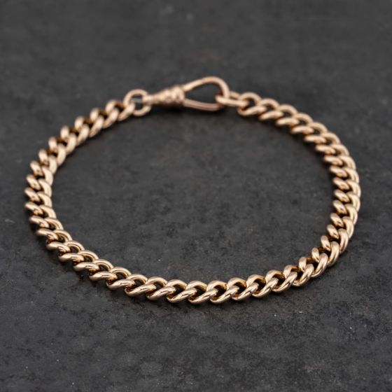 Second Hand Vintage Rose Gold 8 Inch Curb Chain Bracelet 41281712
