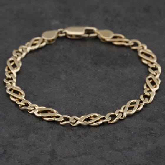 Second Hand 9ct Yellow Gold 7.5 Inch Celtic Chain Bracelet 41281726