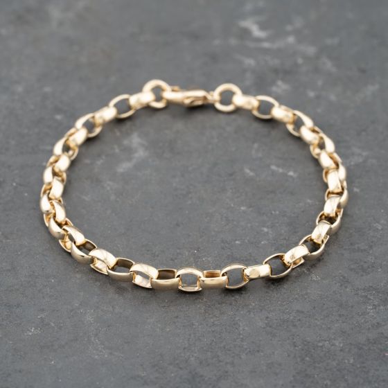 Second Hand 9ct Yellow Gold 8 Inch Belcher Chain Bracelet 41281736