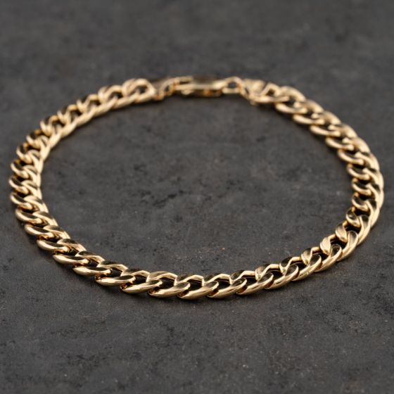 Second Hand 9ct Yellow Gold 8 Inch Curb Chain Bracelet 41281758