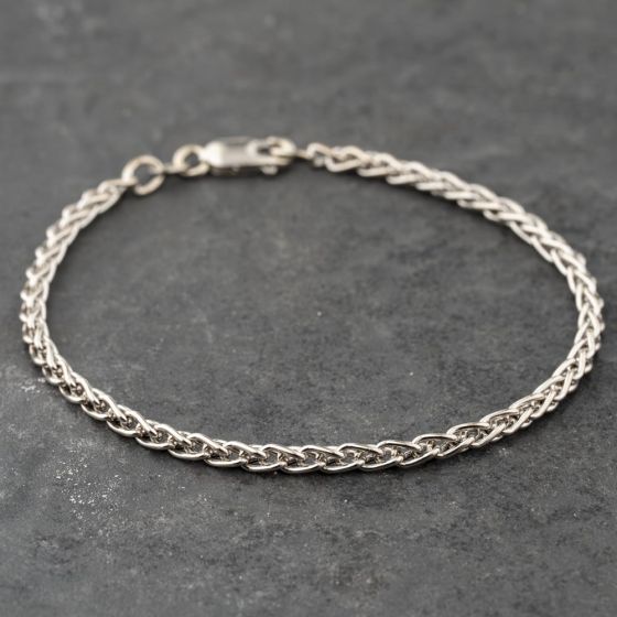 Second Hand 9ct White Gold 7.5 Inch Foxtail Chain Bracelet 41281766