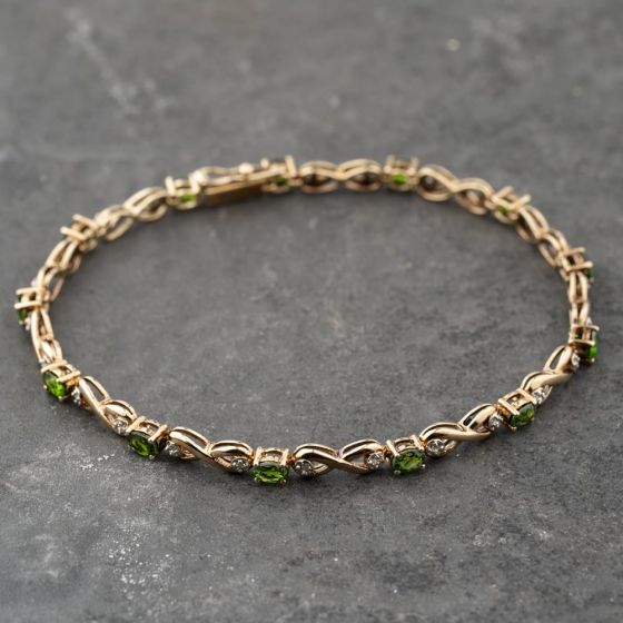 Second Hand Yellow Gold 0.12ct Diopside 7.5 Inch Bracelet 41281767