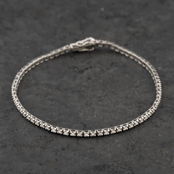Second Hand 18ct White Gold 1.40ct Diamond 7.5 Inch Tennis Bracelet 41281788