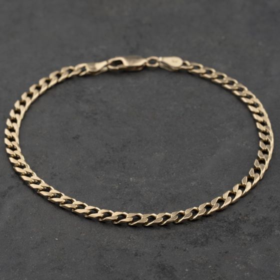 Second Hand 9ct Yellow Gold 8 Inch Curb Bracelet 41281795