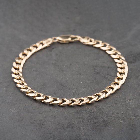 Second Hand 9ct Yellow Gold 8 Inch Curb Chain Bracelet 41281807