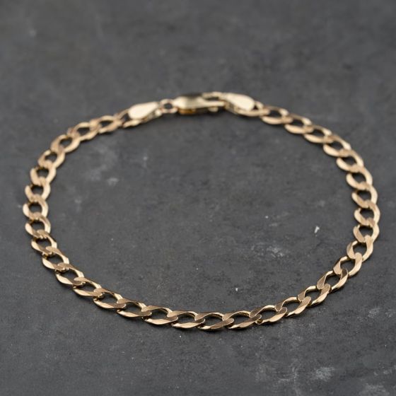 Second Hand 9ct Yellow Gold 8 Inch Curb Chain Bracelet 41281831