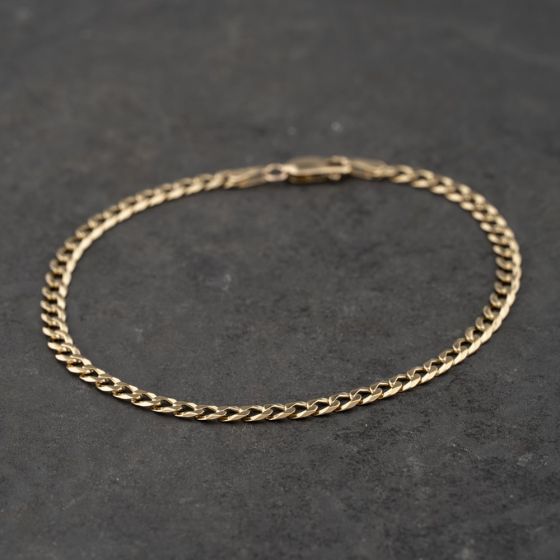 Second Hand 9ct Yellow Gold 8 Inch Curb Chain Bracelet 41281838