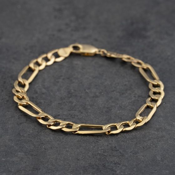 Second Hand 9ct Yellow Gold 7.5 Inch Figaro Chain Bracelet 41281861